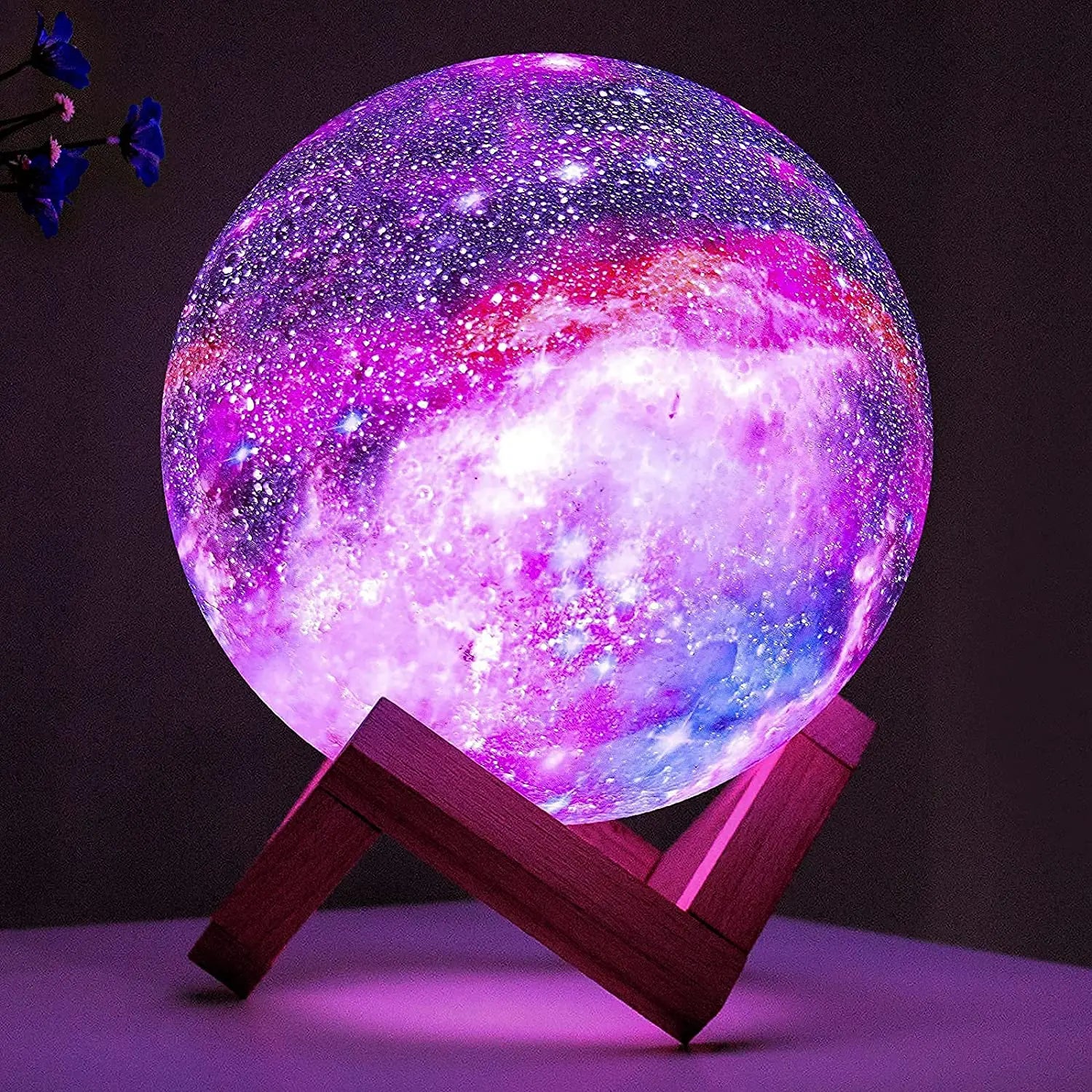 LED Galaxy Lamp for Kids - 3D Star Moon Light, 16 Colors