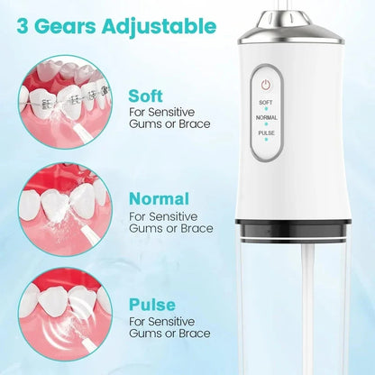 Smart Water Flosser - 4 Jets, 3 Modes, USB Charge