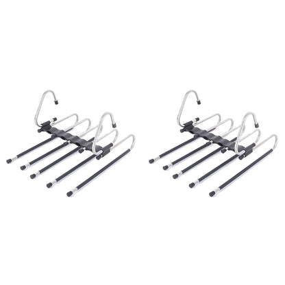 Space-Saving Pants Hangers - 2 Pack, Multi-Layer Closet Solution